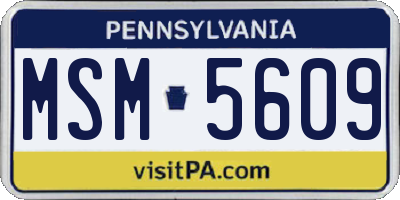 PA license plate MSM5609