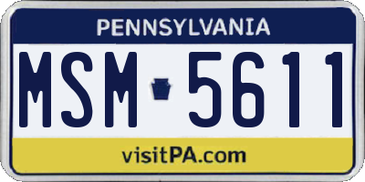 PA license plate MSM5611