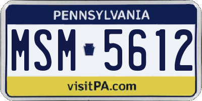 PA license plate MSM5612