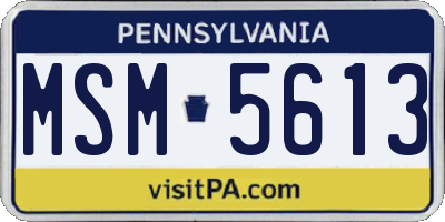 PA license plate MSM5613
