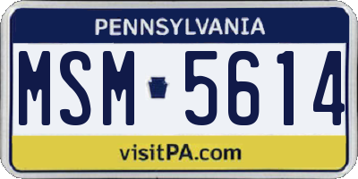 PA license plate MSM5614