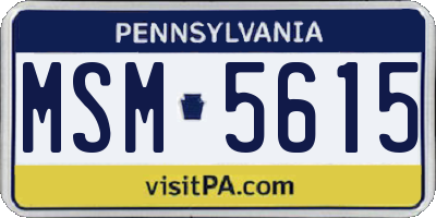 PA license plate MSM5615