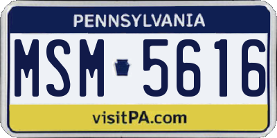 PA license plate MSM5616