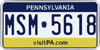 PA license plate MSM5618
