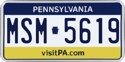 PA license plate MSM5619