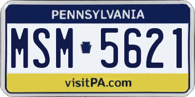 PA license plate MSM5621