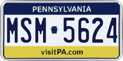 PA license plate MSM5624