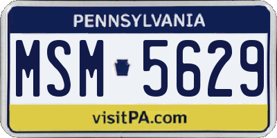 PA license plate MSM5629