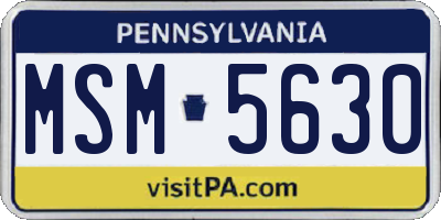 PA license plate MSM5630