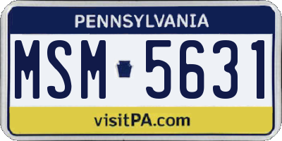 PA license plate MSM5631