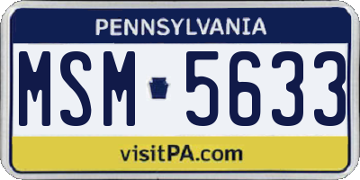 PA license plate MSM5633