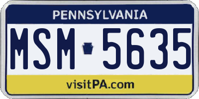 PA license plate MSM5635