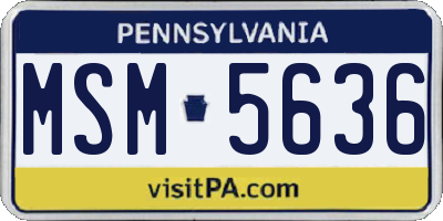 PA license plate MSM5636
