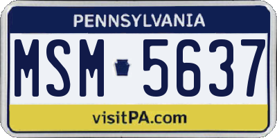 PA license plate MSM5637