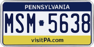 PA license plate MSM5638