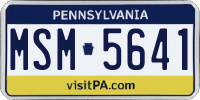 PA license plate MSM5641