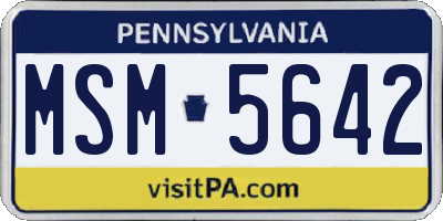 PA license plate MSM5642