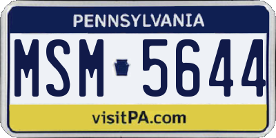 PA license plate MSM5644