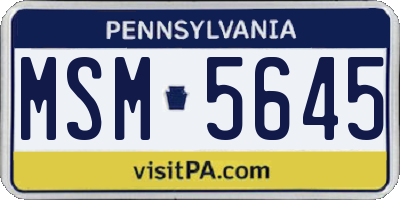 PA license plate MSM5645
