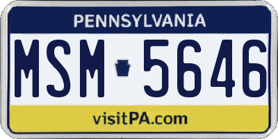 PA license plate MSM5646