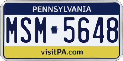 PA license plate MSM5648