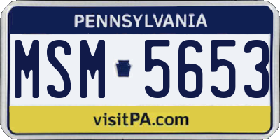 PA license plate MSM5653