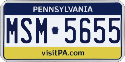 PA license plate MSM5655