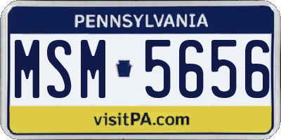 PA license plate MSM5656