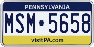 PA license plate MSM5658