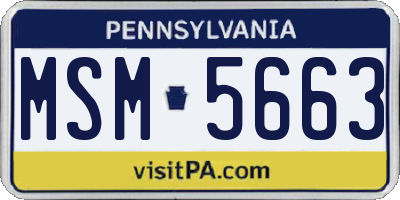 PA license plate MSM5663