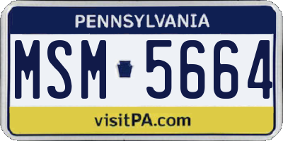 PA license plate MSM5664