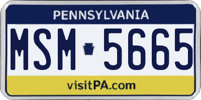 PA license plate MSM5665