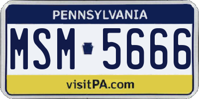 PA license plate MSM5666