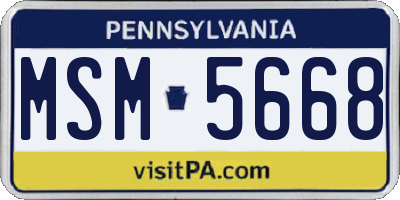 PA license plate MSM5668
