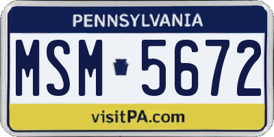 PA license plate MSM5672