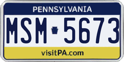 PA license plate MSM5673