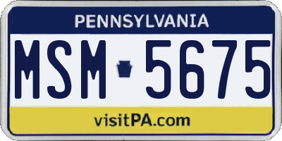 PA license plate MSM5675