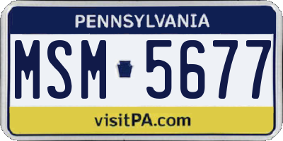 PA license plate MSM5677