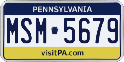 PA license plate MSM5679