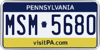 PA license plate MSM5680