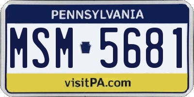 PA license plate MSM5681