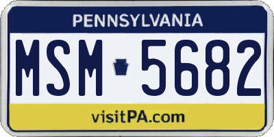 PA license plate MSM5682