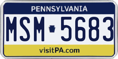 PA license plate MSM5683