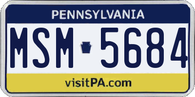 PA license plate MSM5684