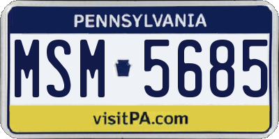 PA license plate MSM5685