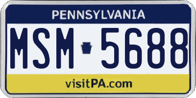 PA license plate MSM5688