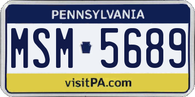 PA license plate MSM5689