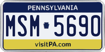PA license plate MSM5690