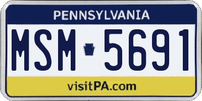 PA license plate MSM5691