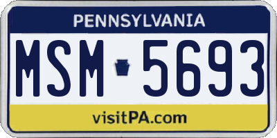 PA license plate MSM5693